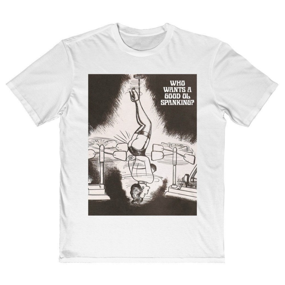 Spanking White Pin Up Girl Classic Art Tee - Picture 1 of 1